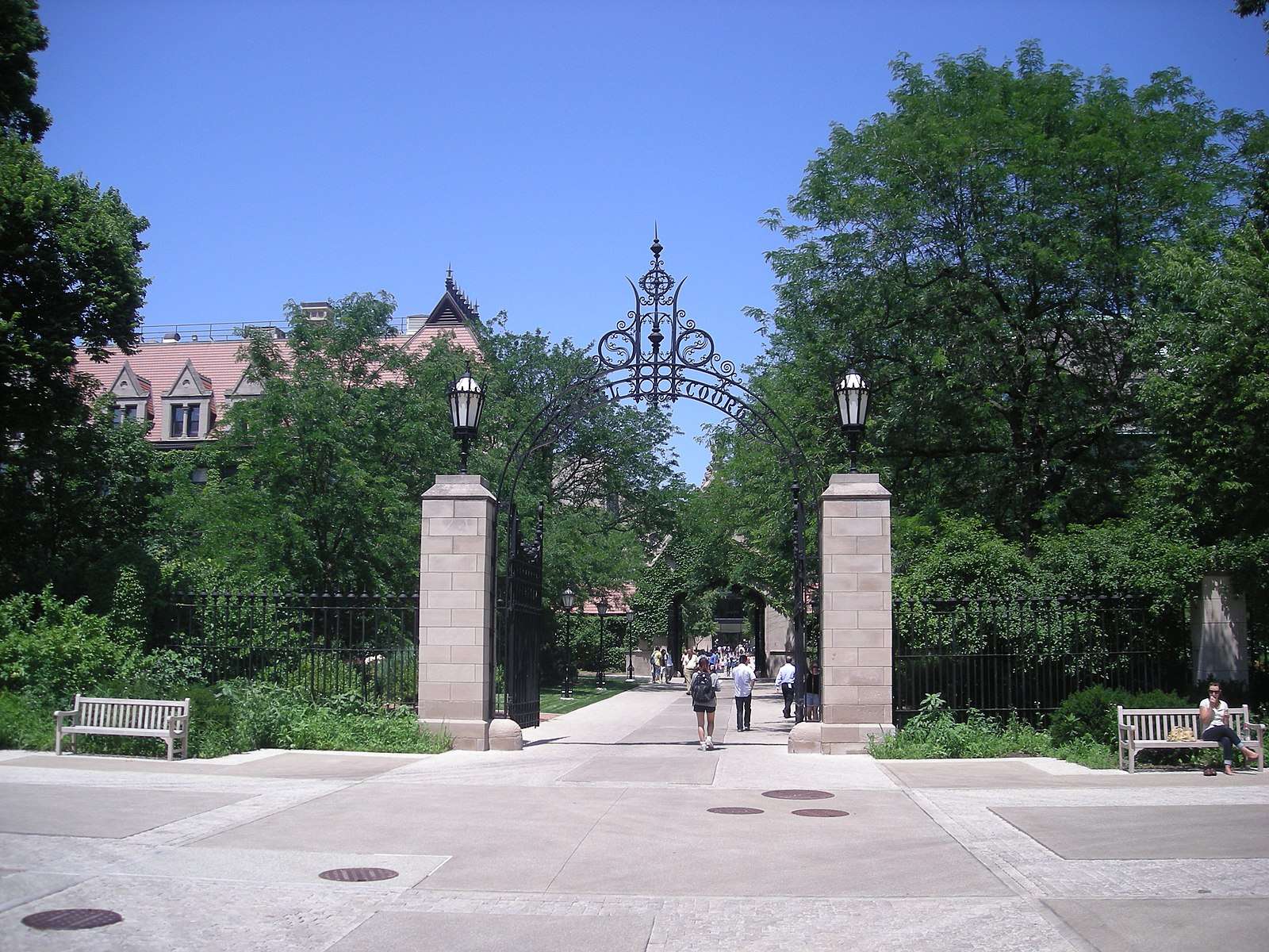 The gate to the Main Quadrangle is featured at the University of Chicago.